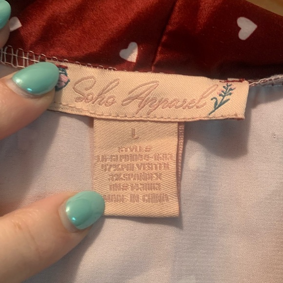 NWT Soho apparel women’s heart printed robe size large. - Picture 4 of 6